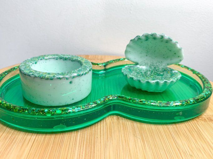 Assortiment vert, paillettes et blanc (3 pièces) 